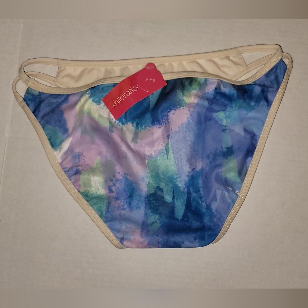 Mermaid bottoms bathing suit bikini blue white sea foam